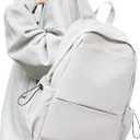 White School Backpack for Girls Boys, Small Waterproof Bookbag for Women Men, College Student School Bag, Lightweight Travel Rucksack Casual Daypack, Laptop Backpacks