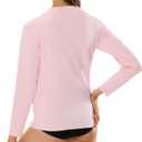 HODOSPORTS Rash Guard for Women UPF 50+ Swim Shirt with Pockets Sun Protection Shirts Lightweight Long Sleeve (Pink, L)