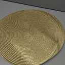 SHACOS Glitter Gold Round Braided Placemats Set of 8 Sparkle Washable 15 inch Round Table Mats Woven Place Mats for Christmas Party Dining Table Decor (Gold, 8)