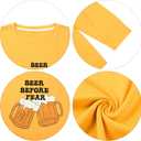 Oktoberfest Shirt Women German Bavarian Festival Tees Beer Drinking Long Sleeve Shirt (Yellow, L)