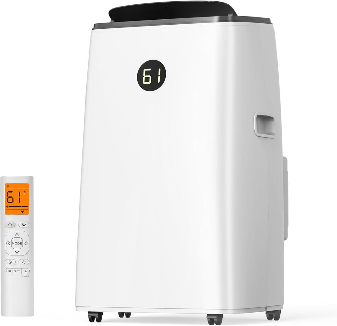 14000BTU Portable Air Conditioners Inverter Technology,Dual Hose Fast Cooling Portable AC Unit for Large Room up to 700 sq.ft, w/t Dehumidifier & Fan, (42dB) Quiet Sleep Mode, Remote Control