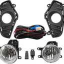 Driving Fog Lights Assembly Compatible with 2019-2023 R-A-V-Four Pair Clear Len Fog Lamps w/Switch & Wiring Harness Driver Side and Passenger Side