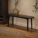 39" Solid Wood Small Dining Bench, Entryway Bench, Black, 39.4 inches x 11.8 inches x 19.7 inches