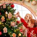 Janinka 3 Pack Gingerbread Christmas Decoration Gingerbread Christmas Garland Paper Decor with House Snowflakes Xmas Hanging Tree Decorations for Wall, Door, Yard, Home, Office, Indoor Outdoor