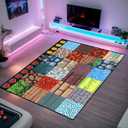 Game Room Rug - Video Game Decor for Boys Bedroom 2'5''x4' Block Theme Carpet Gaming Floor Mat Rugs for Boys Room Decor for Bedroom Living Playroom (Multi 966)