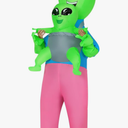 COMIN Inflatable Alien Costume for Adults with Alien Baby Blow Up Costume Inflatable Costume Full Body for Halloween Party 63"