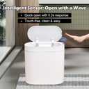 ELPHECO Bathroom Motion Sensor Trash can 2.5 Gallon Automatic Garbage Can, 9.5L Slim Plastic Smart Trash Bin with Lid Bathroom Decor, Sensor Garbage can for Bedroom, Kitchen, Office, White