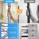 AIZESI 41-86 Inch Heavy Duty Silver Tension Curtain Rod - No Drilling, Adjustable, Rust-Proof for Outdoor, Living Room, Bathroom