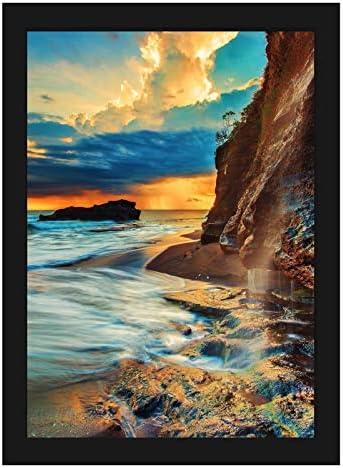 Diamond Painting Frames, 9.8x13.8in Picture Frame for 30x40cm/12x16in Diamond Painting after Cropping, Solid Wood Frame with Plexiglass Black