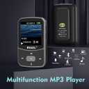 RUIZU 64GB Clip MP3 Player with Bluetooth 5.3, Portable Music Player with Voice Recorder for Sport Running, FM Radio, Pedometer, A-B Repeat, Audio Video, Shuffle Playback, Support 128GB TF Card, Black