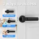 Fingerprint Door Lock with Smart APP,Fingerprint Door Knob,Biometric Door Knob Keyless Entry Door Lock with Tuya for Home/Bedroom/Office/Apartment/Airbnb Black