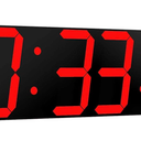 CHKOSDA Digital Wall Clock, Oversize Led Digital Clock Large Display with Auto Dimmer, Huge Countdown Timer with Remote Control, 27" Wide Led Display, 6 Digits, Wall Mount, Date and Temperature (Red)