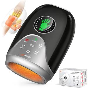 JZBRAIN Hand Massager with Heat and Compression Hand and Wrist Massager with Customizable Modes, Finger Stretch Function, Palm Roller - Daily Comfort for Women, Men, Home, Office Use