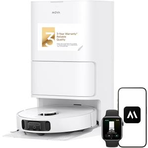 Mova E40 Ultra Robot Vacuum and Mop, 19,000Pa Suction, Extenable & Liftable Mop, All-in-One Station, Auto-Empty, Auto Washing & Hot Air Drying, 360Obstacle Avoidance, App & Voice Control