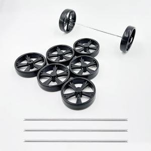8PCS Model Toy Car Wheel RC Car Wheel Tire with 2mm Dia Shaft for RC Car Truck Robot DIY Model Toy Building Parts (2x38mm Black)
