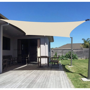SUNNY GUARD Sun Shade Sail 20' x 20' Rectangle Butter Cream UV Block Sunshade for Backyard Yard Deck Patio Garden Outdoor Activities and Facility