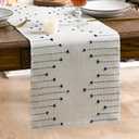 Artoid Mode Dark Blue Boho Table Runner for Farmhouse RusticSeasonal Holiday Macrame Burlap Kitchen Dining Table Decoration for Home Party Decor 12x60 Inch