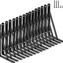 16 Pack L8 x H 6" Black Heavy Duty Shelf Brackets with Screws Metal Shelf Brackets Shelf Support Angle Brackets for Shelves L Brackets Heavy Duty Floating Shelf