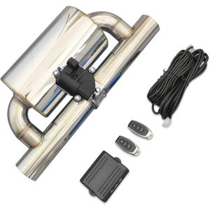 3 Inch Electric Valvetronic Exhaust Cutout with Muffler Exhaust Valve Kit (1 Wireless Remote Controller, 1 Muffler) 3 Inch Electric Valvetronic Exhaust Cutout with Muffler Exhaust Valve Kit (1 Wireless Remote Controller, 1 Muffler)