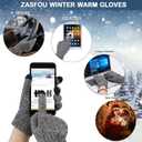ZASFOU Womens Winter Knit Beanie Hats Touchscreen Gloves Long Scarf Set Warm Skull Caps with Fleece Gifts for Women (Gray)