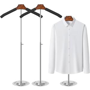 Eunika 2 Pack Adjustable T Shirt Display Flexible Shoulder Stand, 1631 Inch Portable Metal Shirt Rack Display Stand Garment Coat Holder for Clothing Garment Coat Retail Vendor, Cloakroom
