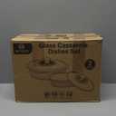 M MCIRCO 4-Piece Glass Casserole Baking Dish, Set of 2 Casseroles With Glass Lids, 1.9 Qt and 3 Qt