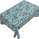 Magpie Fabrics Outdoor Tablecloth 60"x84" - Paisley Lapis Green