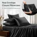 LuxClub 4 PC Sheet Set Bed Sheets Deep Pockets 18" Eco Friendly Wrinkle Free Cooling Machine Washable Hotel Bedding Silky Soft - Black Queen