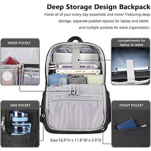 MAXTOP Deep Storage Laptop Backpack with USB Charging Port[Water Resistant] College Computer Bookbag Fits 15 Inch Laptop Black