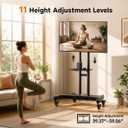 Perlegear Rolling TV Stand for 32-84 Inch TV, Mobile TV Cart up to 100lbs, Adjustable Height Outdoor TV Cart with Heavy-Duty Base, VESA 600x400mm, Portable TV Stand on Wheels for Livingroom PGTVMC05-1