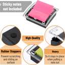 Mr. Pen- Pop Up Note Dispenser, 3" x 3", 5 Pack, Black Base, Clear Top, Sticky Note Dispenser, Sticky Note Holder for Desk