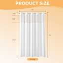 River Dream White No Hook Fabric Shower Curtain or Liner with Sheer Window, No Liner Included or Needed, Water Repellent, Machine Washable, 71" Wx74"L