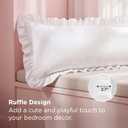 Bedsure Ruffle Body Pillow Covers, Ruffled Long Pillowc Shams, Double Brushed Microfiber Ruffled Pillow Case Covers with Envelope Closure, White, 20" x 54"