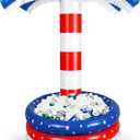 4th of July Inflatable Palm Tree Cooler 60'' Patriotic Pool Party Drink Cooler American Flag Beach Party Decor Hawaiian Luau Ice Serving Bar Tray for Food Summer Outdoor Independence Day Supplies