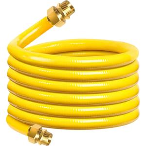 CSST Corrugated Stainless Steel Tubing 100 Ft 1/2" Flexible Natural Gas Line Pipe Propane Conversion Kit Grill Hose with Male Adapter Fittings