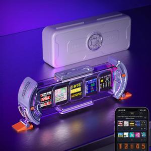 Divoom Times Gate - Cyberpunk Gaming Setup Digital Clock with Smart APP Control, WiFi Connect, RGB LED Display, Personalized Dashboard, Pixel Art for Gaming Room & Office Decor(Sliver) (Silver)