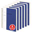 Spiral Notebook-5.75" x 8.125" College Ruled Journal with Inner Pockets and 160 Pages,PU Leather Cover Business Journal, Twin-Wire Binding Notebook Perfect for Office & Home School Supplies 6 pack Navy Blue