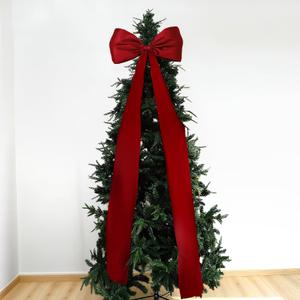 Daifunli 24 x 79 Inches Extra Large Wine Red Satin Bows for Coquette Room Decor Giant Bow Birthday Party Decorations for Home Wall Valentine's Spring Wedding Baby Shower Party Decor