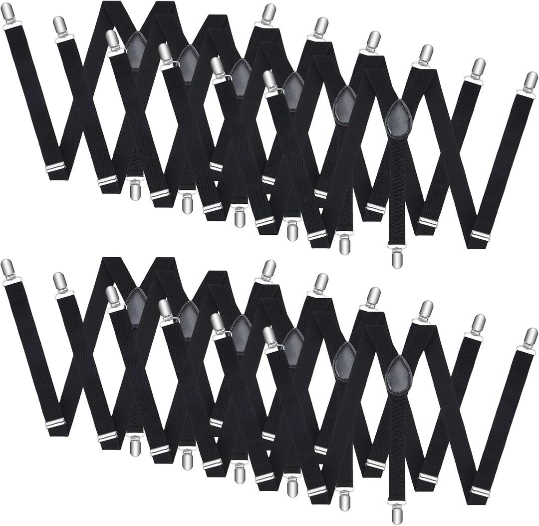 12Pcs Halloween Suspenders for Men Adjustable Suspender Elastic Y Back Style Suspenders for Men Costume Accessories