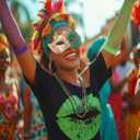 Syhood 6 Pcs Mardi Gras Costume Set, Sequined Tassels Tutu Skirt, Faux Feather Pattern Half Mask, Necklace and Long Socks (L)