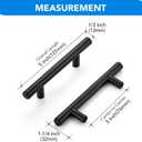 Home Edit Black Cabinet Handles 3 Inch Hole Spacing Stainless Steel Drawer Pulls for Cabinets, Dresser, Bathroom 5 Pack