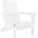 Adirondack Chairs, HDPE All-Weather Adirondack Chair, Fire Pit Chairs (Folding with Cup Holders, White)