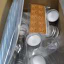 Yungyan 20 Pcs Plastic Cookies Milk Bottles with Straws and Lids Small Clear Milk Jar with Lids Mini Juice Bottles and 300 Sticker Labels for Theme Birthday Party Baby Shower (8 oz)