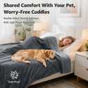 LOOBANI Waterproof Blanket for Bed: Reversible Soft Flannel King Size Bed Blanket 85" x 108", Waterproof Dog Blankets for Large Dogs, Spill-Proof Cover for Furniture Protection, Movie Time, Grey