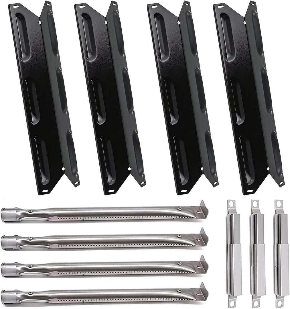 Grill Replacement Parts for Kenmore 146.23678310 146.16142210 146.23673310 146.16198211 146.34611410 146.34611410 146.46372610 Gas Grill, Porcelain Steel Heat Plate Shield,Burner Tube Repair Kit