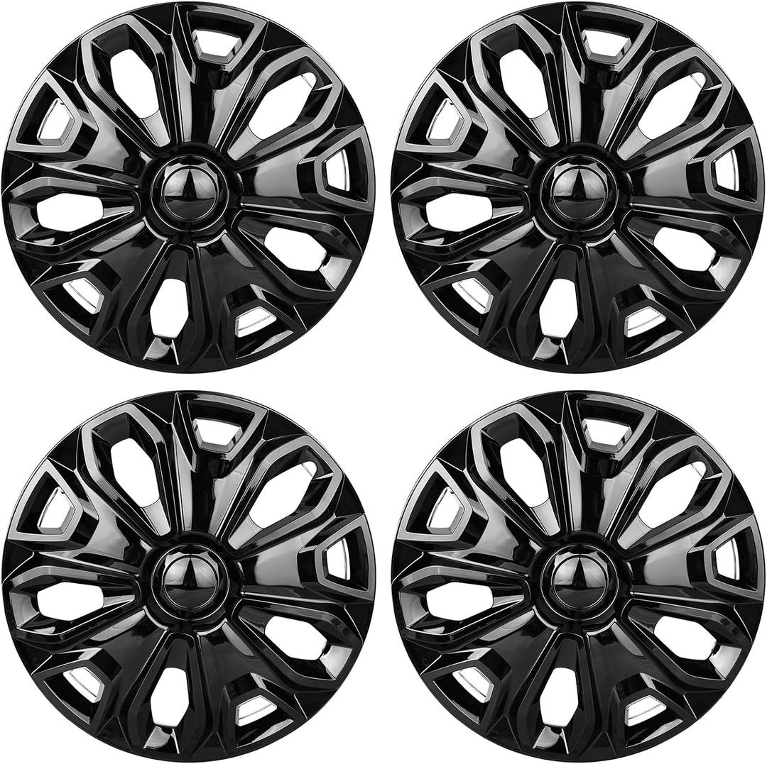 16‘’ Hubcaps Compatible with Ford Transit 150 250 350 2015-2023; Set of 4 Pcs；Glossy Black