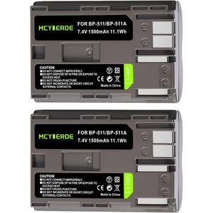 2-Pack BP-511 BP-511a Rechargeable Battery Compatible with Canon EOS 20D/20Da/30D/5D/10D/40D/50D/D60/300D Digital Cameras