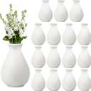 15 Pack White Ceramic Bud Vases Bulk, 3.9 Inch Small Boho Flower Vase, Matte White Vase for Centerpieces, Pampas Grass, Dried Flowers, Wedding Table and Home Dcor