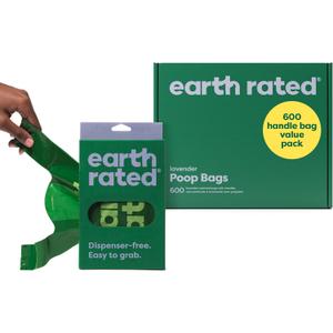 Earth Rated Dog Poop Bags with Handles Value Pack Leakproof, Lavender Scented, 600 Handle Bags