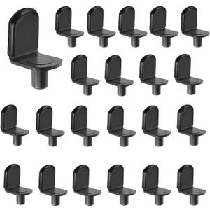 Shelf pins, Glass Supports Furniture Cabinet Closet Bookcase Shelf Bracket-Style Pegs, Black 30 Pack.A